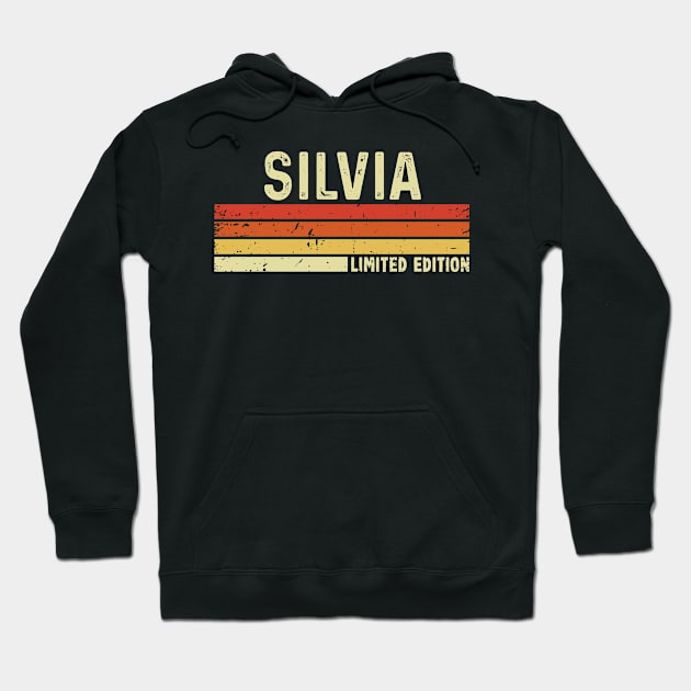 Silvia Name Vintage Retro Limited Edition Gift Hoodie by CoolDesignsDz